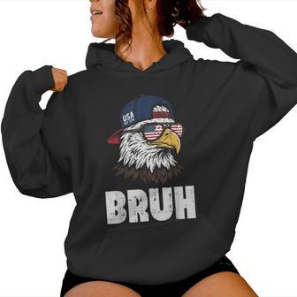 4Th Of July Eagle Bruh Us Flag Sunglasses Kids Women Hoodie - Thegiftio UK