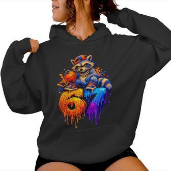 67 Basketball Waschbär Drip Kinder Jungen Jugend Mädchen Brainrot Kapuzenpullover für Damen - Seseable