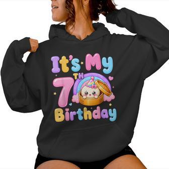 7Th Birthday Girl Kawaii Dumpling Anime Birthday Party Women Hoodie | Seseable UK