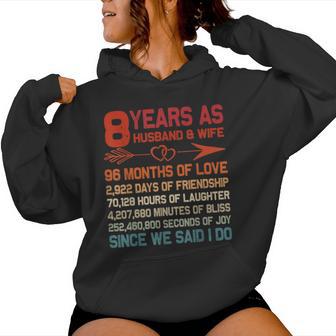 8 Años Como Marido Y Esposa Regalo De 8 Aniversario Para Parejas Sudadera con capucha para mujer - Regaloses