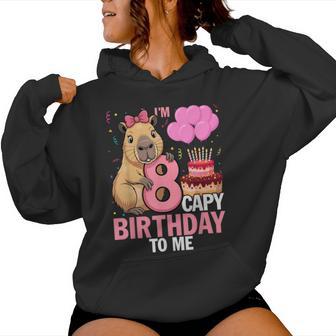8 Years Capy To Me Girls 8Th Birthday Capybara Women Hoodie - Thegiftio UK