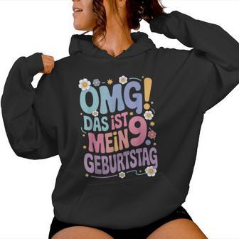 9 Geburtstag Mädchen Kind Omg Das Ist Mein 9 Geburtstag Kapuzenpullover für Damen - Seseable