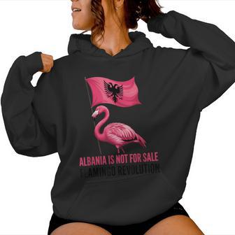 Albanien Flagge Pink Flamingo Albania Is Not Forale Kapuzenpullover für Damen - Geschenkecke