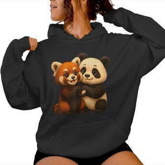 Amoureux Du Panda Mignon Et Du Panda Roux Sweat à capuche femme - Cadeauxyz