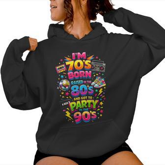Amusant Rétro Classique Années 70 Born 80S Raised 90S Party Throwback Sweat à capuche femme - Cadeauxyz