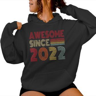 Awesome Since 2022 4Th Birthday Retro Vintage Boys Girls Women Hoodie - Monsterry