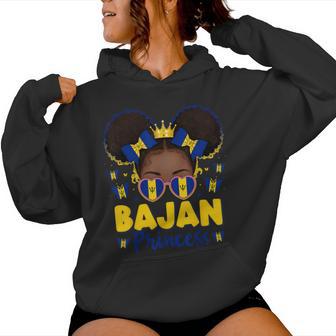 Bajan Princess Barbados Flag Proud Afro Barbadian Girl Women Hoodie - Thegiftio UK