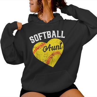 Ball Aunt Heart Softball Women Hoodie - Thegiftio UK