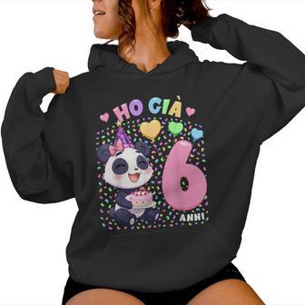 Bambina Con Tema Panda Compleanno Ho Già 6 Anni Felpa con cappuccio da donna - Novitaregali
