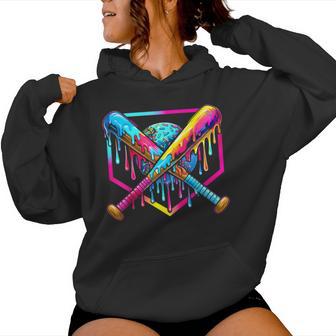 Baseball Drip For Boys & Girls Ice Cream Drip Youth Baseball Women Hoodie - Thegiftio UK