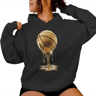 Basketball Drip Gold Dripping Graffiti Ns Women Hoodie - Thegiftio UK