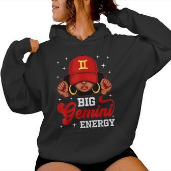 Big Gemini Energy Black Woman With Red Cap Zodiac Women Hoodie - Thegiftio UK