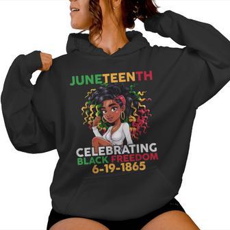 Black Girl Junenth 6-19-1865 Celebration Black Freedom Women Hoodie - Thegiftio UK