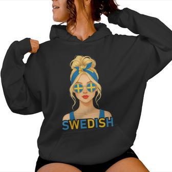 Blondwedish Girlweden Flagwedish Girlfriend Wife Sweat à capuche femme - Cadeauxyz
