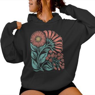 Botanical Boho Daisy Flower Retro Floral Wildflower Gardener Women Hoodie - Thegiftio UK