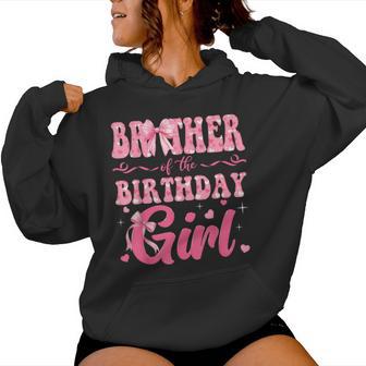 Brother Of The Birthday Girl Family Pink Coquette Bow Women Hoodie - Thegiftio