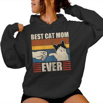 Cadeau Humoristique Pour Maman À Chat Best Cat Mom Ever Sweat à capuche femme - Cadeauxyz