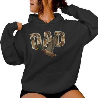 Camouflage Vintage Mallard Duck Retro Camo Hunting Dad Women Hoodie - Thegiftio UK