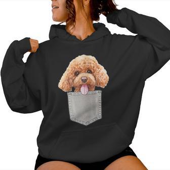 Caniche Perro En Un Bolsillo Dog In A Pocket Regalo Cuello Sudadera con capucha para mujer - Regaloses
