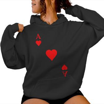 Carte À Jouer As De Cœur Carnaval Costume Poker Sweat à capuche femme - Cadeauxyz