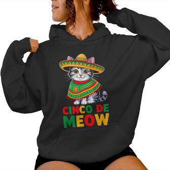 Cat Cinco De Mayo Party Mexican Boys Girls Cinco De Meow Women Hoodie - Thegiftio