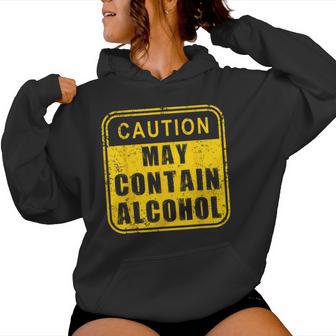 Caution May Contain Alcool Beer Pong Jeu Joueur Sweat à capuche femme - Cadeauxyz