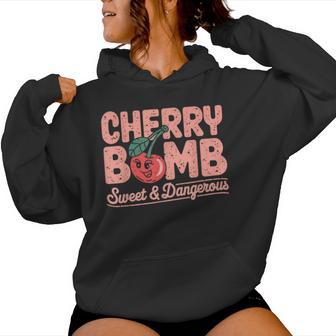 Cherry Bomb Cherries Roller Derby Retro 70S Women Hoodie - Thegiftio UK
