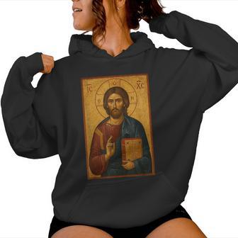 Christian Orthodox Jesus Christ Icon Women Hoodie - Thegiftio UK