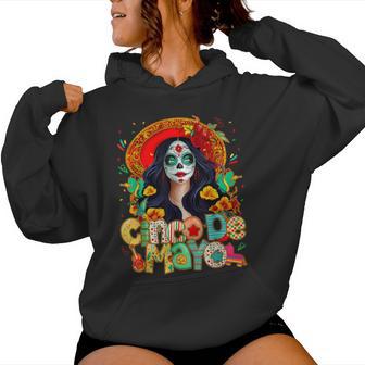 Cinco De Mayo Mexican Fiesta 5 De Mayo Sugar Skull Women Hoodie - Thegiftio