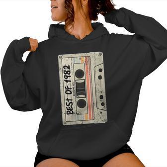 Cinta De Casete Retro Cumpleaños Nacidos 1982 Mejor De 1982 Cuello Sudadera con capucha para mujer - Regaloses