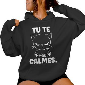 Citation Humour Chat Mignon Grognon Drole Tu Te Calmes Sweat à capuche femme - Cadeauxyz