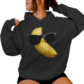 Cool Banana Con Gafas Deol Fruta Divertida Sudadera con capucha para mujer - Regaloses