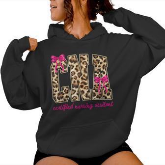 Coquette Cna Nurse Leopard Certified Nursing Assistant Women Hoodie | Mazezy