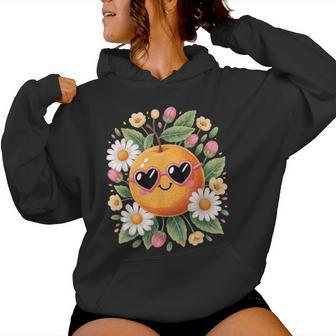 Cute Orange With Flower For & Girls Oranges Fruit Women Hoodie - Thegiftio UK