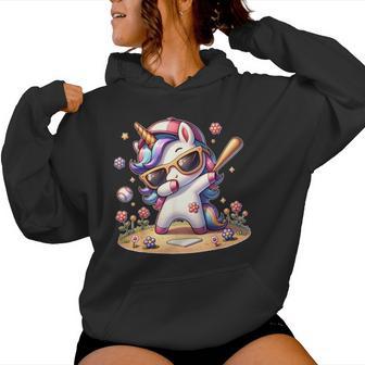 Cute Unicorn Softball Baseball T-Ball For Girl Toddler Women Hoodie - Monsterry