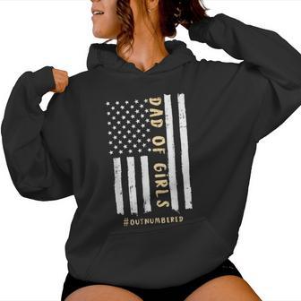 Dad Of Girls Outnumbered Us Flag Fathers Day Papa Men Women Hoodie - Thegiftio UK