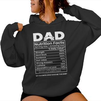 Dad Nutrition Facts Father's Day Sarcastic Grandpa Dad Women Hoodie - Thegiftio UK