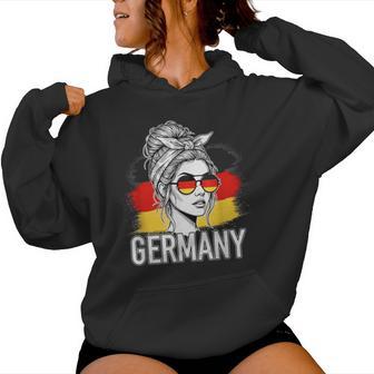Deutsches Mädchen Frau Flagge Deutschland Fan Trikot Kapuzenpullover für Damen - Seseable