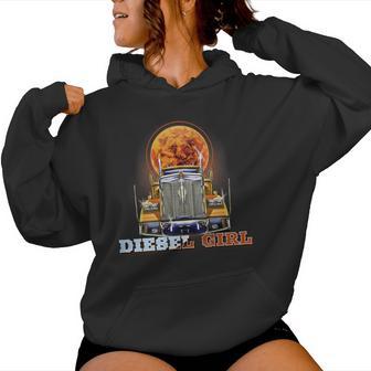 Diesel Chica Camionero Femenino Camionero In Mangas Sudadera con capucha para mujer - Regaloses