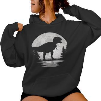Dinosaur Moon Vintage T-Rex Dino Lover Women Women Hoodie - Thegiftio UK