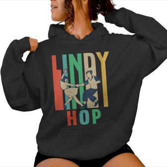 Diseño De Lindy Hop Para Tu Compañero De Baile Cuello Sudadera con capucha para mujer - Regaloses