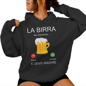 Divertido Regalo Hombre Frase Irónica Cerveza Está Llamando Sudadera con capucha para mujer - Regaloses