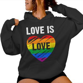 Drapeau Lgbt Cœur Arc-En-Ciel Love Is Love Sweat à capuche femme - Cadeauxyz