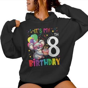 Es Ist Mein 8 Geburtstag Koala 8 Jahre Jungen Mädchen Kinder Kapuzenpullover für Damen - Seseable