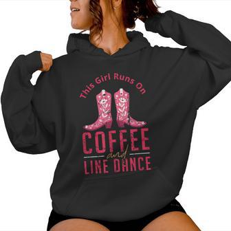 Esta Chica Corre En Café Y Línea Danza Línea Bailando Sudadera con capucha para mujer - Regaloses