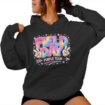 Field Day Purple Team Peace Hand Pastel Kid Women Hoodie - Monsterry
