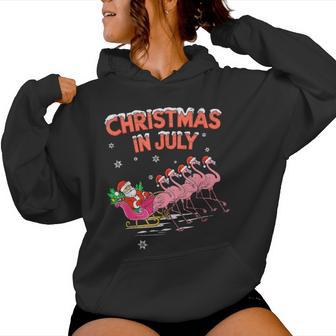 Flamingo Christmas In July Xmas Summer Christmas Girls Women Hoodie - Thegiftio UK