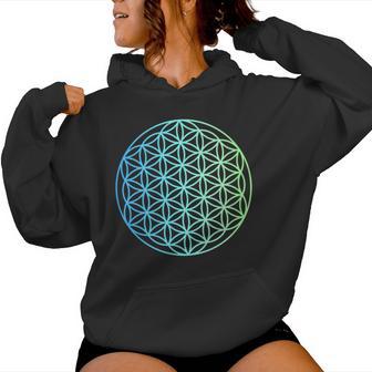 Flower Of Life 宇宙のポジティブなエネルギー フラワーオブライフ 長袖tシャツ レディースパーカー - Kawaiitshirt