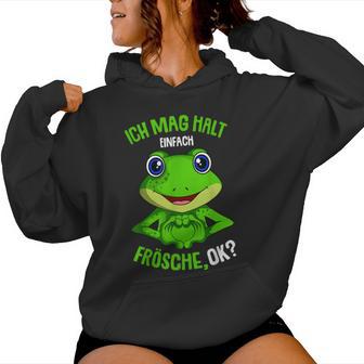 Frosch Ich Mag Halt Frösche Mädchen Kinder Kapuzenpullover für Damen - Seseable
