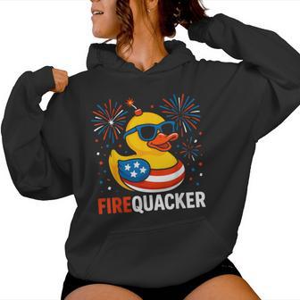 4Th Of July Duck Firequacker Patriotic Fourth Of July Women Hoodie | Seseable UK